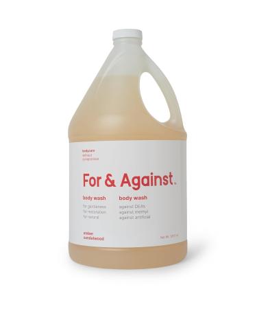 For & Against All Natural Bulk Body Wash Gallon | Body Wash Gallon Refill With Plant Based Ingredients | Single Gallon (Hinoki & Bergamo)