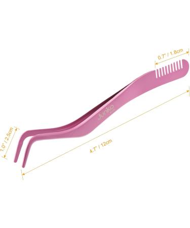 Clusters DIY Lash Tweezers Eyelash Applicator 2 in 1 Lash Tweezers Strip Lashes Double Ended Eyelash Tool with Built in Lash Comb for Precise Lash Application Curved Eyelash Nipper(Pearl Pink) - Buy Online on GoSupps.com