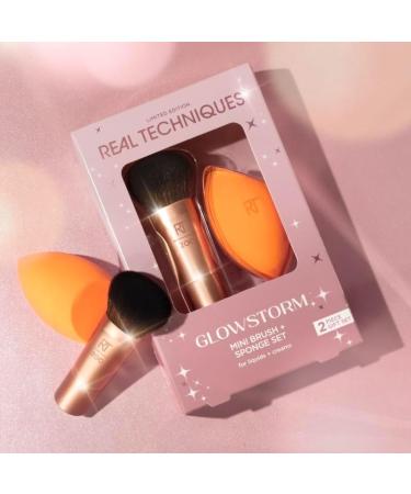 Real Techniques Glowstorm Mini Brush + Sponge Kit 2 Piece Limited Edition Gift Set - Buy Online on GoSupps.com