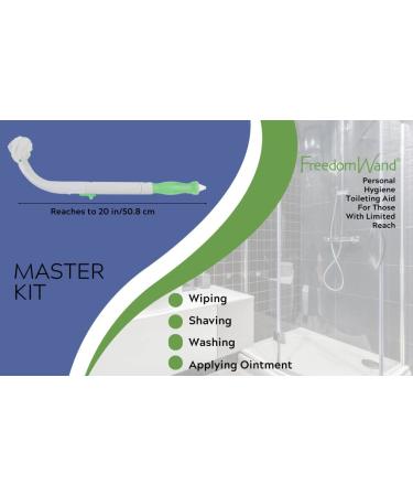 FreedomWand Master Kit - Self Wiping Aid for Seniors & Disabled - Shower & Shave Aid - Portable Toilet Aid for accessibility - Buy Online on GoSupps.com