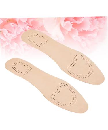 Healifty Women's Leather Insole Shoe Inserts - Breathable Sports Shoe Cushion - Genuine Leather - Absorb Sweat - Beige - 26.5x10cm (1 Pair) - Buy Online on GoSupps.com