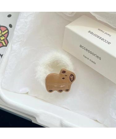 Limtula Cute Hair Tie Flat Clips Hairpin Style Fun Animal Headdress Bunches Accessories Funny Capybara Cute Headdress Hair ring - Buy Online on GoSupps.com