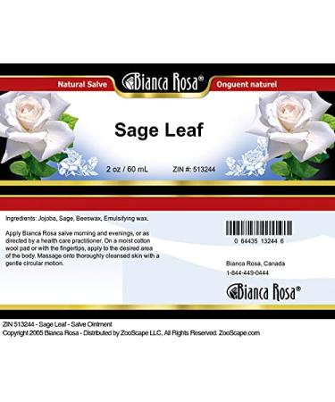 Bianca Rosa Sage Leaf Salve Ointment 2 oz - Natural Herbal Remedy | ZIN 513244 - Buy Online on GoSupps.com