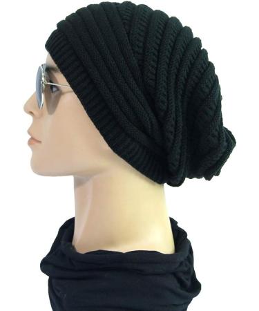 Women's Lightweight Winter Beanie Hat | Cozy Chunky Knit with Pom Pom Visor | Black - Buy Online on GoSupps.com