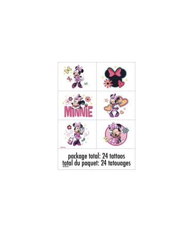 Minnie Mouse Party Temporary Tattoos | Assorted Designs | 24 Pcs