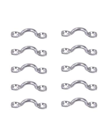 PENTA ANGEL 10Pcs 3/8" Stainless Steel 316 Bimini Boat Top M5 Pad Eye Deck Loop Strap Tie Down Anchor Point footman's Loop for Kayak Canoe Rigging