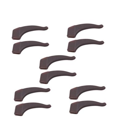 Stobok 5 pairs anti-slip holder for glasses slipproof glasses holder glasses holder Pads Pads glasses handles Brille bracket sleeve glasses glasses spice sleeves Tip set ear brown 3.6x1.6cm