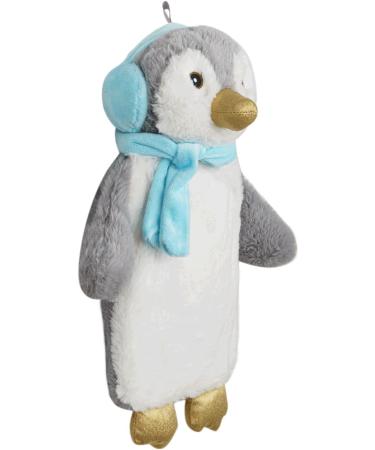 Penguin Blue Children's Hot Water Bottle 1L with Soft Fake Fur Cover - Natural Rubber Heat Pad for Kids - T V Rheinland Tested - Buy Online on GoSupps.com