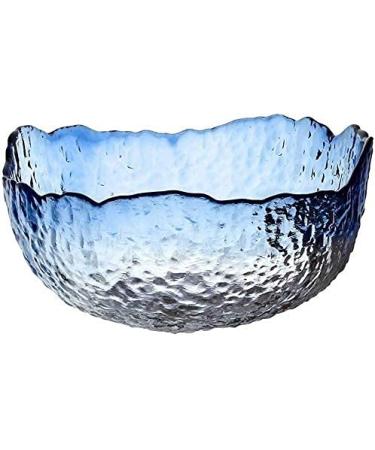 Bowl Blue Glass Fruit Salad Bowl Large Capacity Soup Bowl Dessert Bowl Household Tableware Kitchenware Onecolor