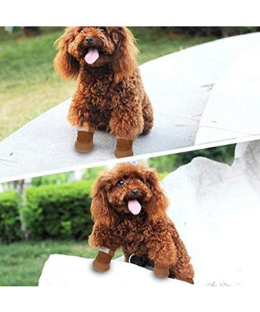 URBEST Dog Shoes 4Pcs with Hook Loop Closure for Chihuahua - Brown Boots - Buy Online on GoSupps.com