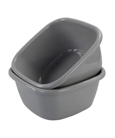 Easymanie 16 Quart Plastic Wash Basin Tub, 2 Packs