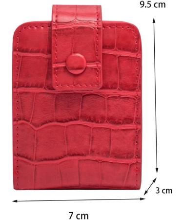 Aolaso Lipstick Case - Genuine Leather Lipstick Organizer with Mirror | Mini Cosmetic Storage for Women - Stylish Red Design - Buy Online on GoSupps.com