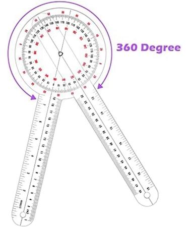 Louttary 1 Piece Transparent Orthopaedic Square Plastic Instrument 360 Degree Band Dental Ruler 12 - Buy Online on GoSupps.com