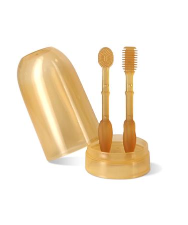 Saddgo baby toothbrush food-safe silicone for children tooth cleaning massage dental care tongue brush for 0 18 months 2 pieces