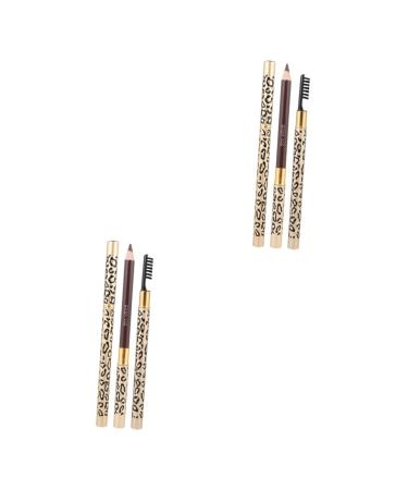 POPETPOP 4 Pcs Brown Eyeliner Makeup Eyebrow Penci White Double Head Eyebrow Pencil Lasting Eyebrow Line Miss