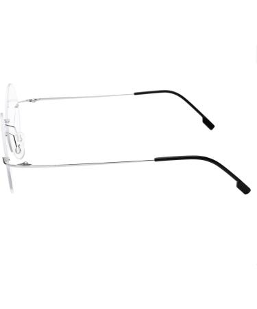 Round Rimless Bifocal Reading Glasses +3.00 | Titanium Alloy Lightweight Readers for Men & Women - Silver 3.0x - Buy Online on GoSupps.com