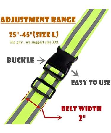 Reflective Running Gear Yellow - IDOU Reflective Bands for Arm/Wrist/Ankle/Leg - Biking Accessories for Men and Women - 1 Belt - L - Buy Online on GoSupps.com