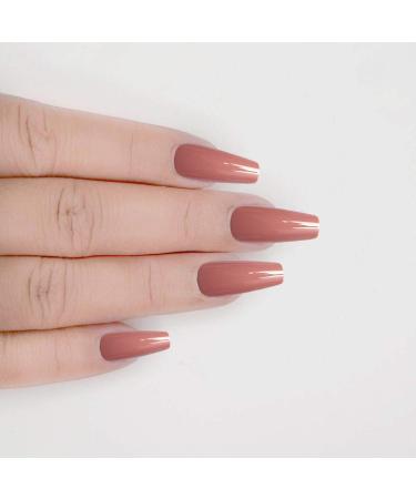 Laza 96 PCs Colorful Fake Nails - Long Ballet Ballerina Full Cover UV Coat Acrylic Nails in Lotus Pink & Nude - International Shipping Available - Buy Online on GoSupps.com
