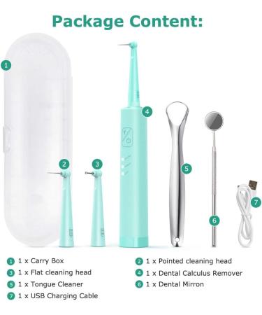 Electric Dental Calculus Remover | EKUPUZ Tartar Scraper & Plaque Remover | Rechargeable Teeth Cleaning Tool with Mirror & 2 Heads - International Shipping - Buy Online on GoSupps.com