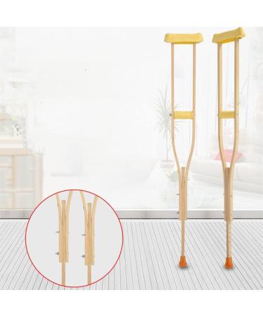 Crutches Lightweight Medical Grade Wooden High Crutches with Adjuster Buttons 110kg Underarm (Color : Double) - Buy Online on GoSupps.com