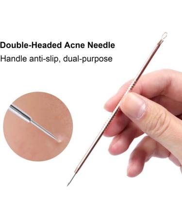 Blackhead Remover Tool Pimple Popper Tool Kit Stainless Steel Acne Needles Easy Removal of Pimples Acne Whitehead Blemish Zit Removing Forehead Facial and Nose (Rose Gold) - Buy Online on GoSupps.com