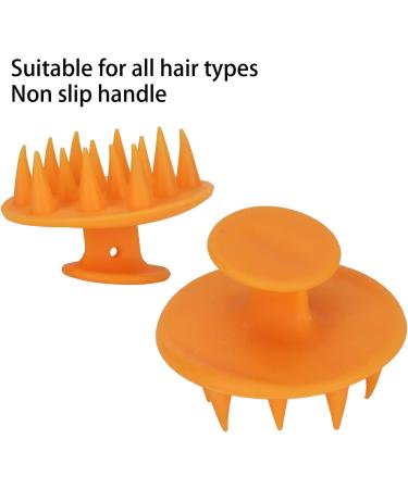 Gientan 2-Piece Silicone Head Massager & Scrubber - Dandruff Removal Shampoo Brush for Hair Growth (Wet & Dry) - Unisex Orange - Buy Online on GoSupps.com