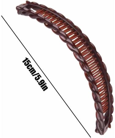 Acrylic Banana Hair Clips - Vintage Clincher Combs Tool | Nonslip Hair Banana Combs | Large Banana Clips for Thin Hair | Strong Ponytail Holder Clips Fishtail Hair Clip for Women Girls Coffee - Buy Online on GoSupps.com