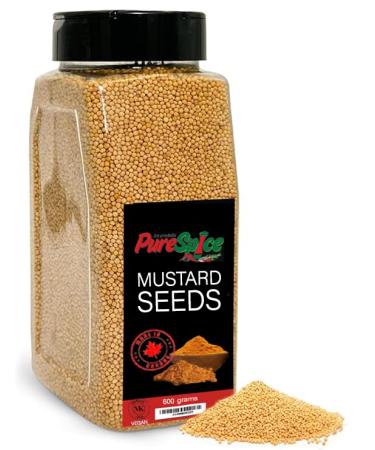PureSpice Whole Yellow Mustard Seeds 600 Grams | Restaurant Grade Vegan Kosher Powder Seasoning | Premium Flavor for Cooking Meat Steak Rub and Sauce