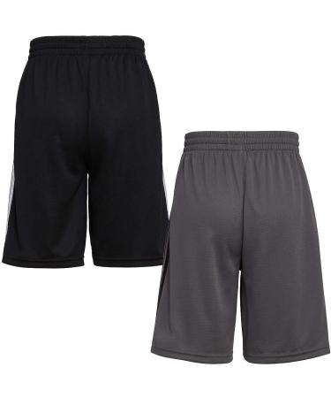adidas Youth 2-Pack 3 Stripes Shorts in Black/White & Dark Grey/Black - Size Large - Buy Online on GoSupps.com