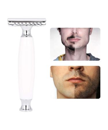 Manual Shaver Retro Classic Razor Set for Men | White Beard Brush & Stand Holder | International Shipping Available - Buy Online on GoSupps.com