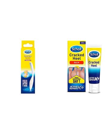 Scholl Hard Skin Double Action Footfile & Cracked Heel Repair Cream Active Repair K+ 60 ml (Pack of 1) + Heel Repair Cream - Buy Online on GoSupps.com