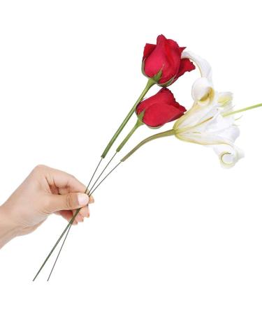200 Pcs 16 Inch Dark Green Floral Stem Wire - Ideal for DIY Bouquet Making and Crafts - Buy Online on GoSupps.com