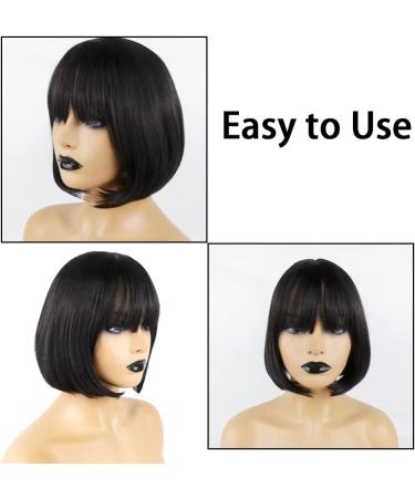 TongTaiXie Black Bob Wig - Short Length Synthetic Straight Hair for Women - Perfect for Party, Cosplay & Costume - Buy Online on GoSupps.com