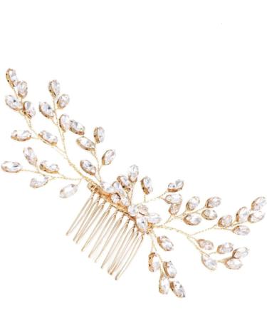 FRCOLOR Set of 3 Wedding Headpieces Wedding Hair Accessories Golden Hair Comb Golden Hair Clips Tiara Hair Accessories Bridal Headbands Hair Combs for Brides Dress - Buy Online on GoSupps.com