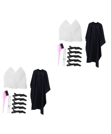 Frcolor 22 pieces caps hook cape hairdresser highlight for silicone brush hair sections reusable dyeing styling dyeing hooks clip coloring medium peeling diy apron 30x30x2cmx2pcs as shown
