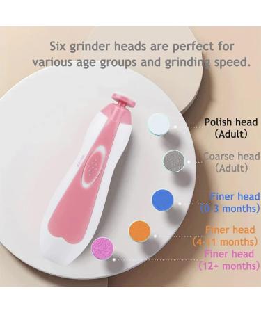 PandaEar Electric Baby Nail Trimmer Kit with 6 Replacement Pads - Pink - Buy Online on GoSupps.com
