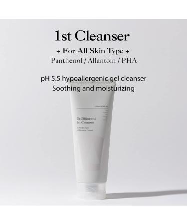 Dr. Different 1st Cleanser 200ml | Hypoallergenic Hydrating Gel for Sensitive Skin | Panthenol & PHA PH 5.5 | Non-Foaming Oil-Free Makeup Remover - Buy Online on GoSupps.com
