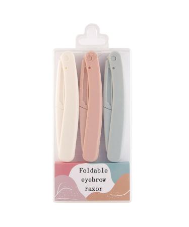 3-piece Foldable Eyebrow Trimming Knives Facial Hair Remover Shavers Exfoliating Dermaplaning Tools Suitable for Women and Men.