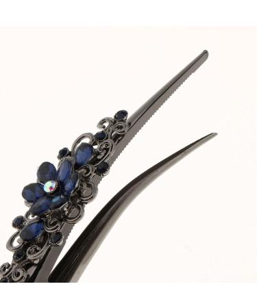 Hellery Ladies Hair Clip - Rhinestone Decorated Crocodile Sectioning Clips for Hairdressers - Blue Hair Accessories - Buy Online on GoSupps.com