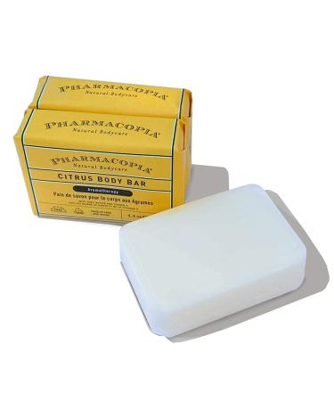 Pharmacopia Citrus Body Bar – Aromatherapy Body Soap with Natural & Organic Ingredients – Vegan Body Wash Bar for Men & Women, 4.4oz, Pack of 3