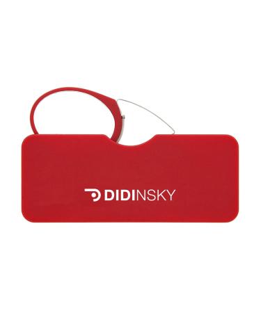 Didinsky - reading glasses for women and men |Compact light edgeless |Ideal for trips read product labels |Unisex comfortable |With adhesive strips for fastening - Orsay red 1.0 x
