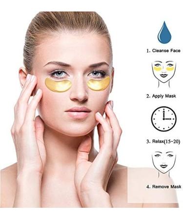 Premium Crystal 24K Gold Powder Gel Collagen Eye Mask 25 Pairs Eye Treatment Masks for Women and Men Moisturiser Anti Aging Anti Wrinkle Remove Eye Bags Dark Circles Puffy Eyes 1 count (Pack of 25) - Buy Online on GoSupps.com