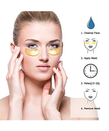25 Pairs Golden Gel Eye Masks - Hyaluronic Acid Pads for Swollen Eyes & Dark Circles | Best Under Eye Treatment - Buy Online on GoSupps.com