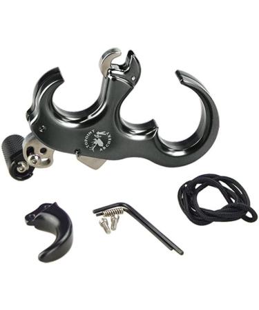 SHARROW Automatic Bow Release Aid | 3/4 Fingers | Aluminium Alloy Thumb Trigger | Archery Accessory for Compound Bow - Black - Buy Online on GoSupps.com
