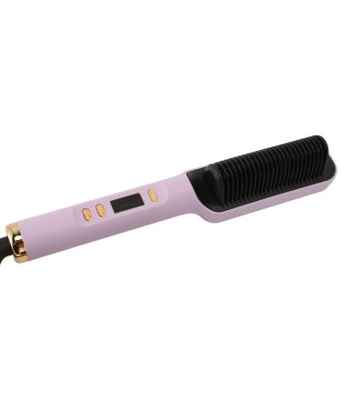 Generic Hair Straightener Brush Negative Ion Hair Straightener Straight Curly Dual Use Adjustable Temperature 110-220V for Home (US Plug)