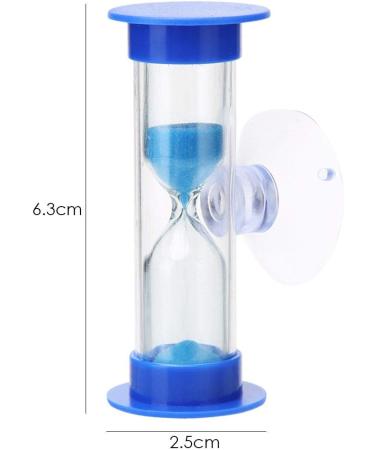 Children's Toothbrush Sand Timer - 2 Min Shower & Cooking Hourglass with Suction Cup | Mini Glass Timer for Kids (Blue) - Buy Online on GoSupps.com