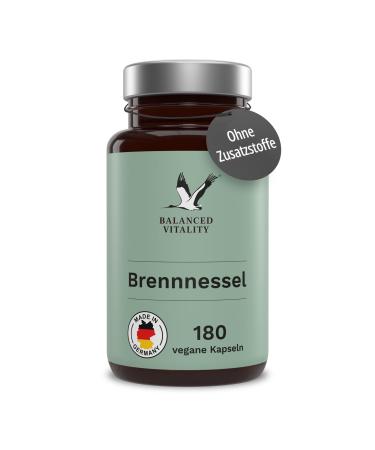 Capsules - 20: 1 real nettle extract - 900 mg high dose per daily dose - 180 vegan capsules for 3 months - without additives - laboratory test - Made in Germany - Balanced Vitality - Buy Online on GoSupps.com