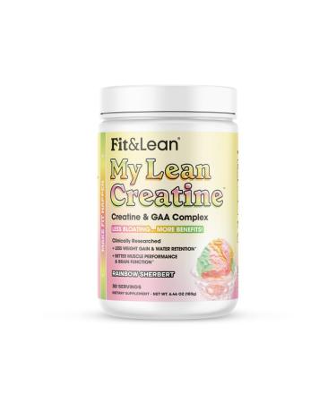 Fit & Lean Creatine for Women My Lean Creatine Powder Complex with GAA Muscle Performance Cognitive Function and Less Bloating Reduced Water Retention (6.46 Ounce (Pack of 1) Rainbow Sherbert) Rainbow Sherbert 7.2 Ounc