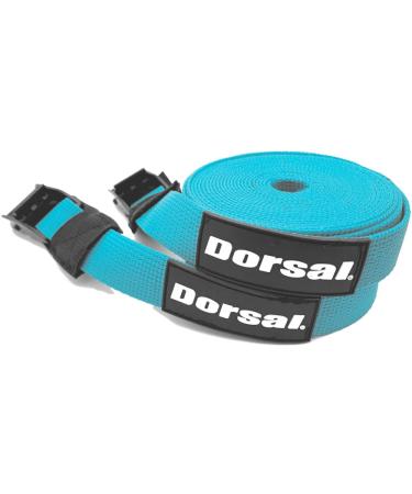 Dorsal Tie Down Straps for Roof Rack Pads Crossbars Holds Surfboards Kayaks Canoes Paddleboards Nylon 15' Feet Blue Blue 15'