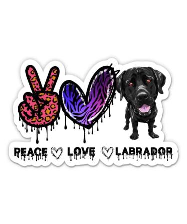 Peace Love Labrador Stickers - 2 Pack of 3" Stickers - Waterproof Vinyl for Car Phone Water Bottle Laptop - Black Lab Dog Decals (2-Pack) 3" - 2 PACK
